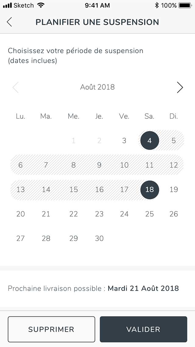 Claudia Berger - Webdesign et design application smartphone - Potager City - Calendrier